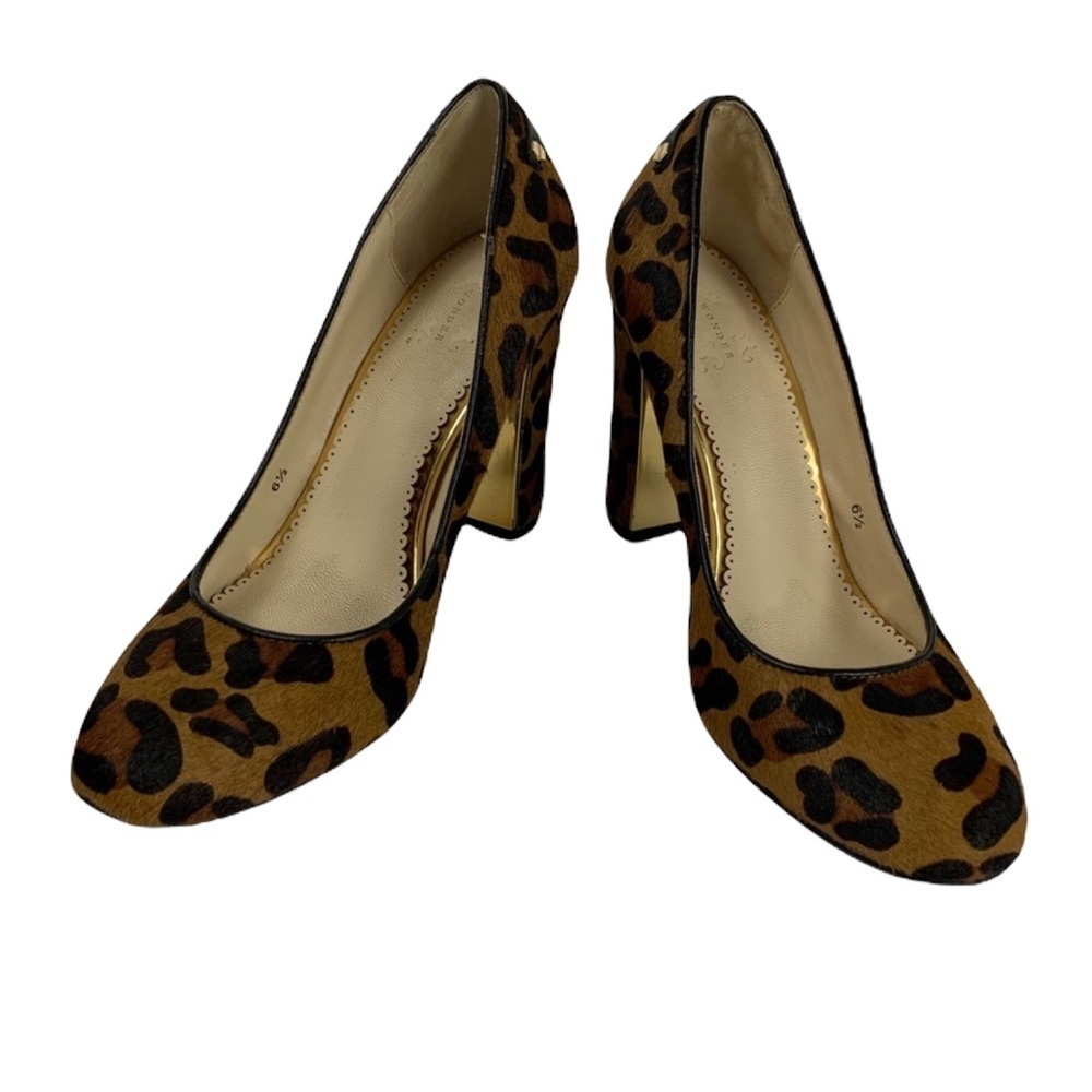 C. Wonder Calf Hair Leopard Block 4” Heels